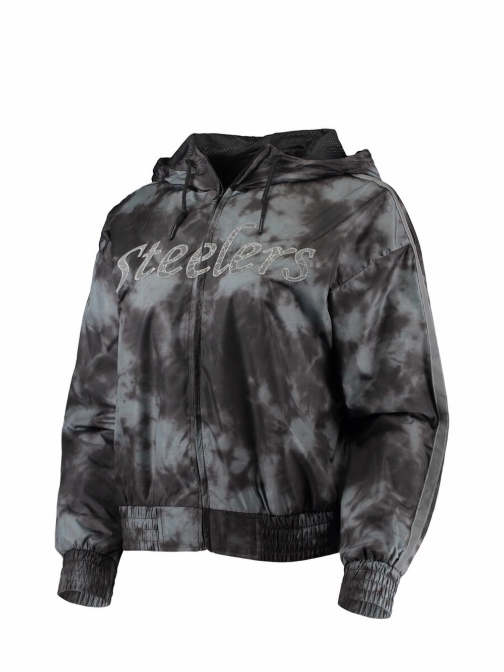 NFL Steelers Mitchell & Ness Women's Black & Gray Galaxy Windbreaker Jacket
